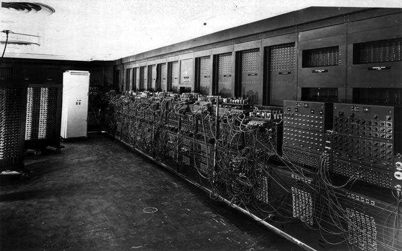 A section of the ENIAC | ENIAC, which was short for Electronic Numerical Integrator And Computer, was the first successful, general-purpose, electronic computer. ENIAC was capable of being reprogrammed to solve a host of computing problems. ENIAC was designed and built to calculate artillery firing tables for the U.S. Army's Ballistic Research Laboratory by co-inventors John Mauchly and Presper Eckert. (U.S. Army photo from the archives of the ARL Technical Library.)