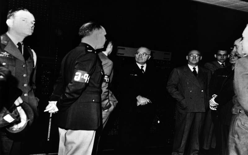 President Truman Visits ENIAC | The President of the United States, Harry S. Truman, attended the unveiling of the ENIAC, which was heralded by PBS television as "the machine that changed the world."  Truman dedicated the Armory at Northwest Missouri State University, which was named the Jon T. Rickman Electronic Campus Support Center in 2008. (U.S. Army photo from the archives of the ARL Technical Library.)