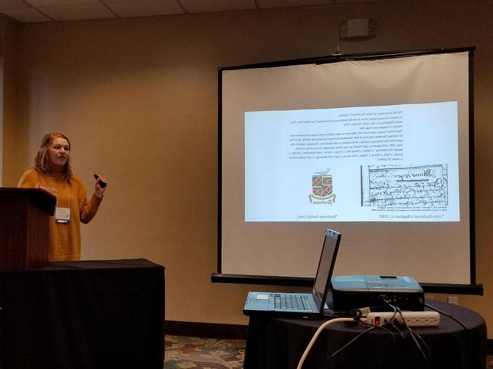Victoria Luke was among three Northwest students who recently presented their genealogy research at the Missouri Conference on History annual meeting. (Submitted photo)