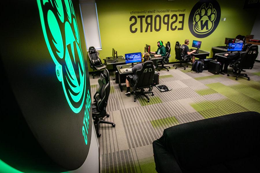 Northwest opened its esports room in the J.W. Jones Student Union last fall, giving video game enthusiasts and other students another opportunity to build connections and interact with each other. (Photos by Todd Weddle/Northwest Missouri State University)